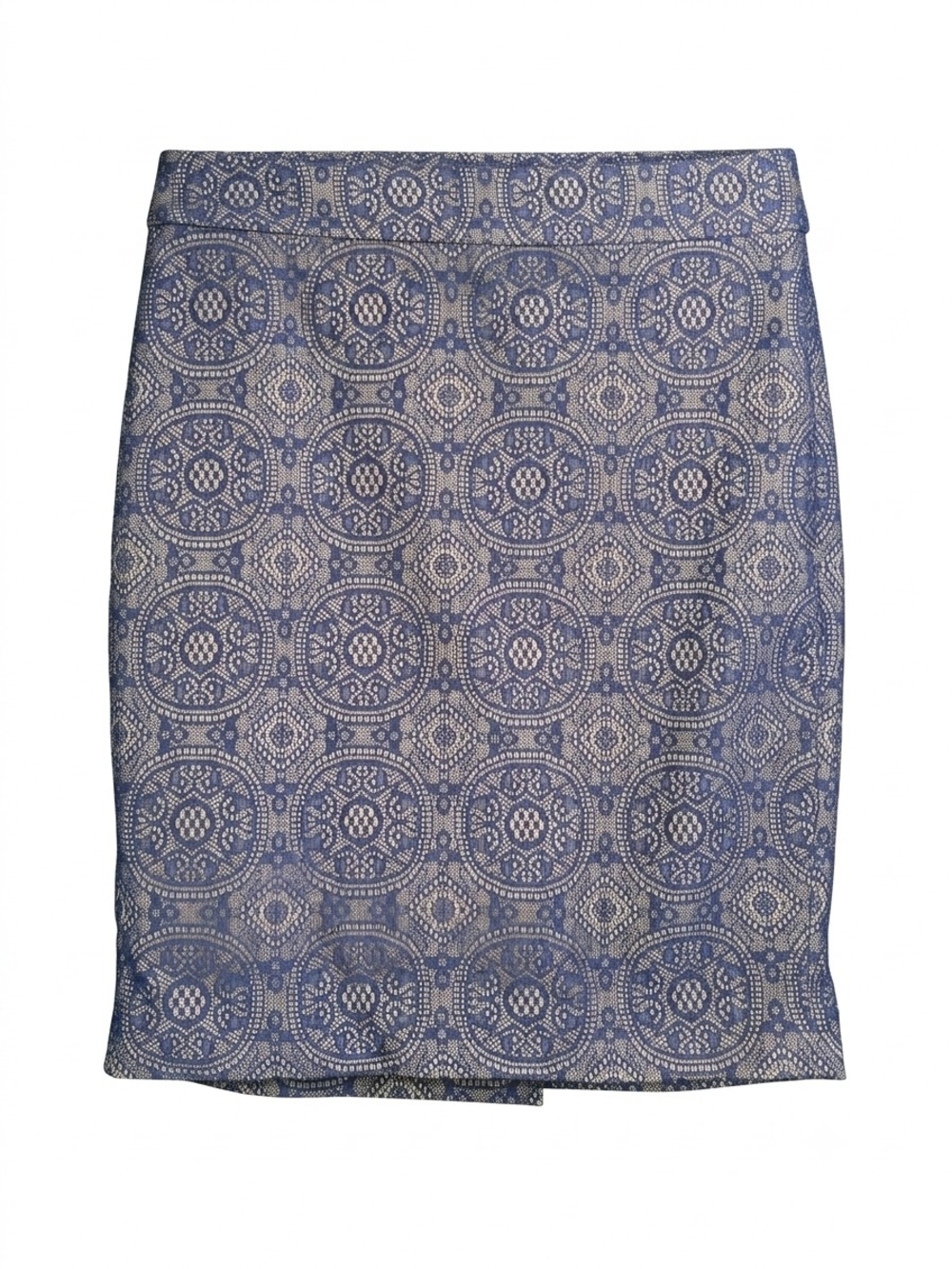 The Limited Blue Medallion A-Line Skirt